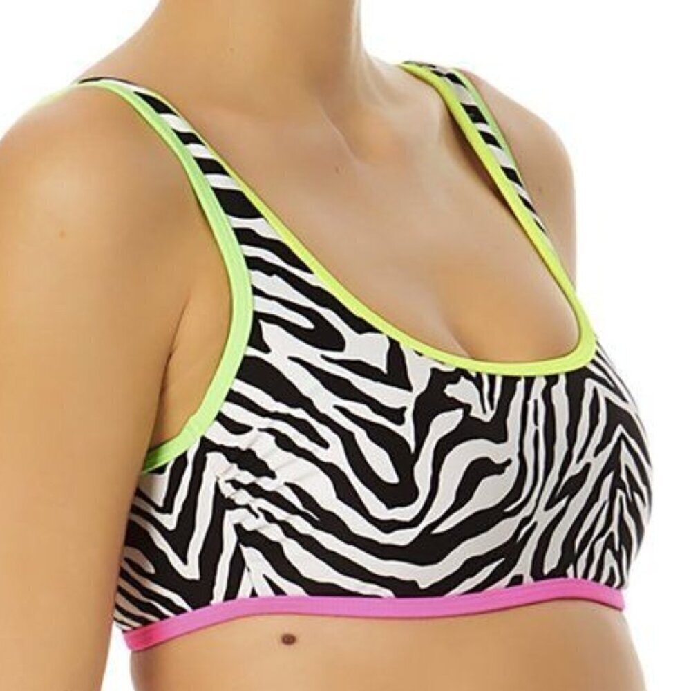 Zebra Swirl Tricot Multi Color Print Top Size M (7-9) NWOT